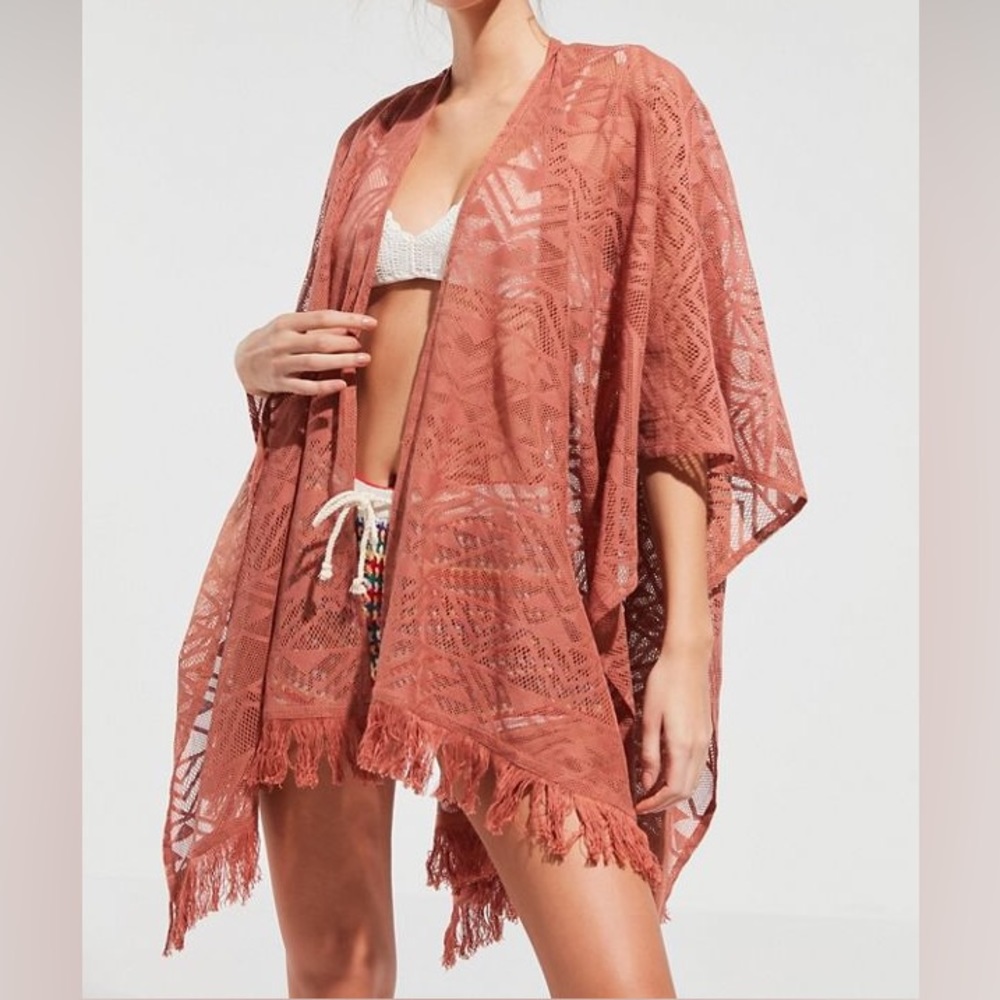 Urban Outfitters Geometric Lace Ruana